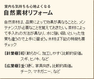室内も気持ちも心地よくなる 自然素材リフォーム